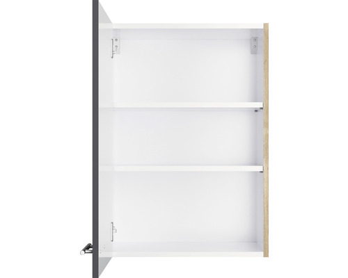 Dulap suspendat deschis, alb, cu trei rafturi