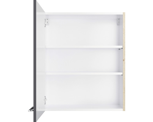 Dulap suspendat alb deschis cu două rafturi