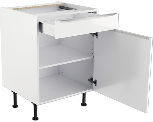 Dulap inferior de bucătărie cu sertar, ușă și rafturi