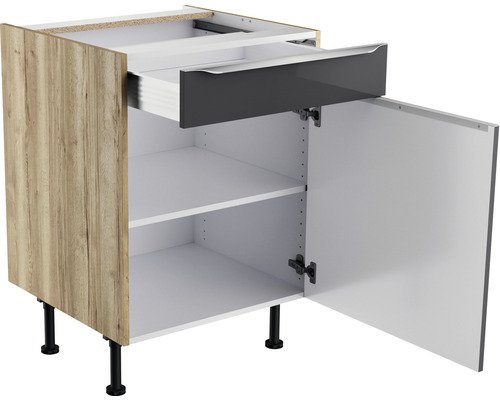 Corp inferior cu sertar și ușă, decor lemn