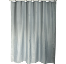 Cortină de duș gri din material textil cu inele pe o bară de duș