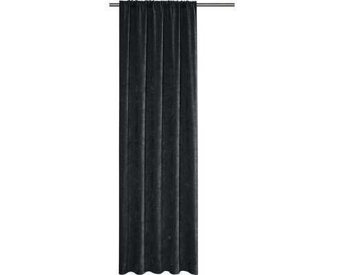 Perdea decorativă închisă la culoare cu bandă de încrețire