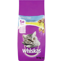 Hrană uscată pentru pisici Whiskas Sterile cu pui 14 kg-thumb-1