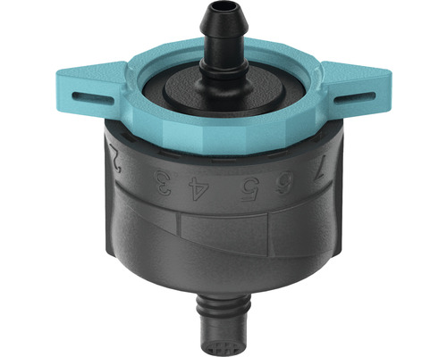 Picurător final reglabil cu egalizare Gardena racord 3/16", plastic negru