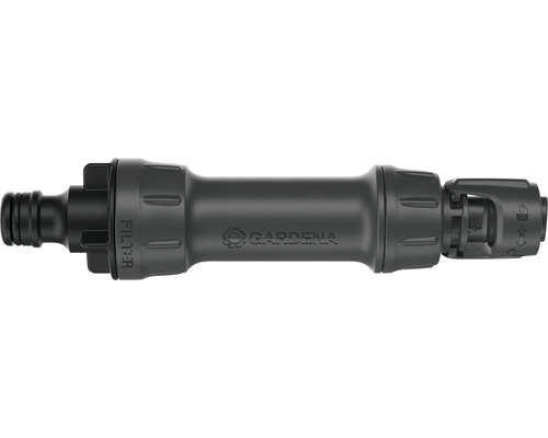 Filtru reductor de presiune Gardena 1000l/h, racord 4,6mm 3/16", plastic negru Filtru Gardena pentru furtunuri de grădină