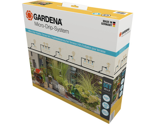 Ambalajul setului pentru terasă Gardena Micro-Drip-System