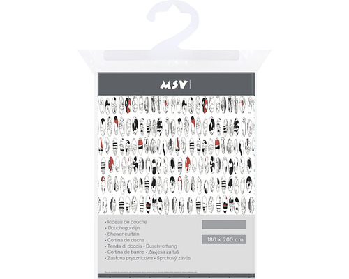 Perdea de duș ambalată cu model de scândură de surf, 180 x 200 cm