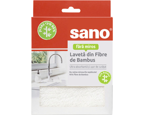 Lavetă din fibre de bambus Sano, fără miros, ambalaj