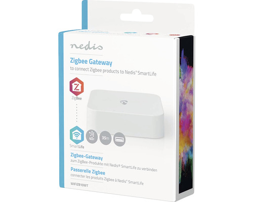 Nedis Zigbee Gateway în ambalaj pentru conectarea produselor Zigbee la Nedis SmartLife