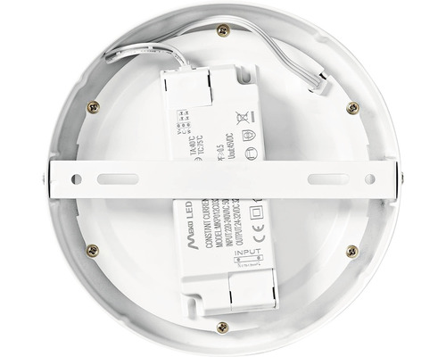 Vedere interioară a unei lămpi de tavan rotunde cu suport de montare