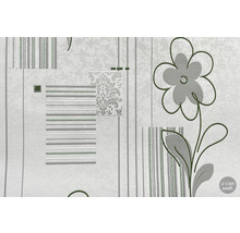 Tapet cu model floral și dungi