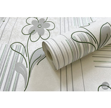 Rola de tapet cu model floral și dungi