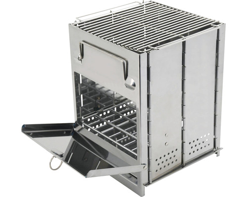 Aragaz pliabil din oțel inoxidabil pentru camping cu grătar