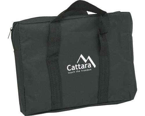 Geantă de transport neagră cu fermoar și logo Cattara