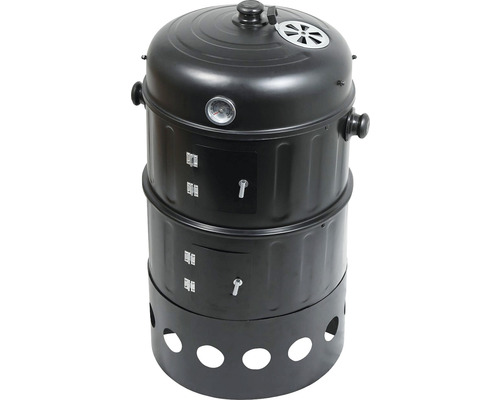 Grătar sferic negru pentru exterior.