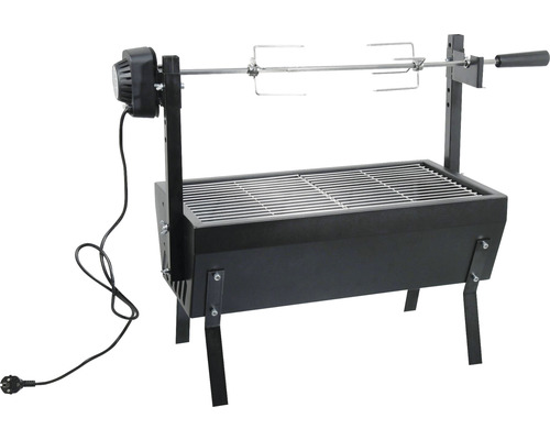 Grătar pe cărbuni cu rotisor electric Cattara Grar suprafață de gătire 56x30 cm negru 230 V Grătar cu rotisor și motor electric
