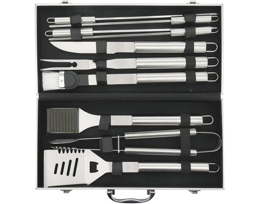 Set de ustensile pentru grătar din oțel inoxidabil în valiză