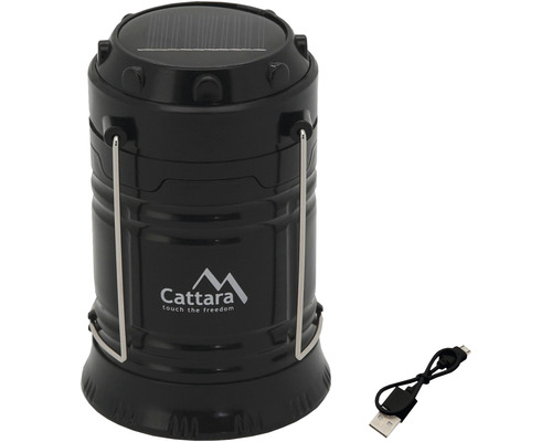 Lanternă solară neagră cu cablu USB