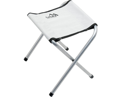 Taburet pliabil cu cadru din aluminiu și șezut textil