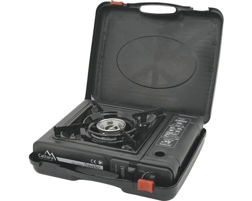 Aragaz portabil în valiză deschisă