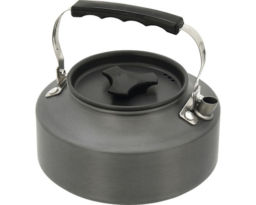 Ceainic gri din aluminiu cu mâner negru