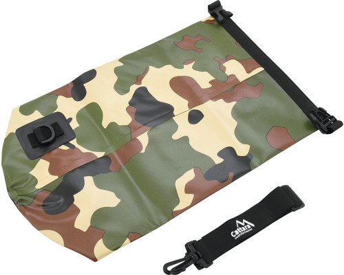 Sac impermeabil cu model camuflaj și curea de transport