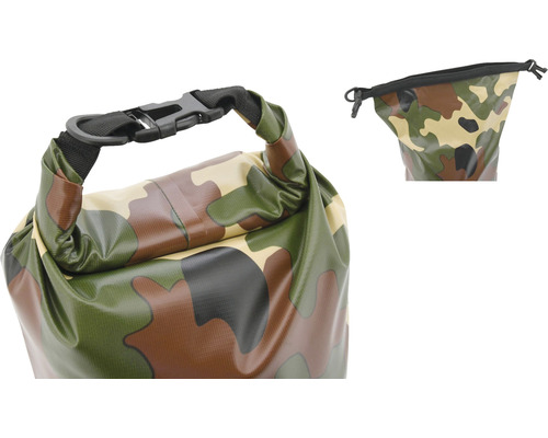 Sac impermeabil cu model de camuflaj și mâner de transport