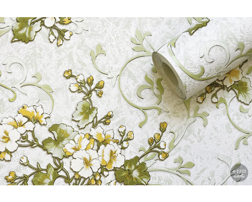 Tapetă cu flori, cu model floral și cârcei