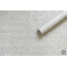Tapet cu model geometric de romburi și relief texturat ușor.