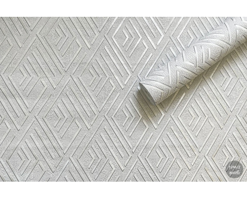 Tapet cu model geometric de romburi și relief texturat ușor.