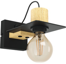 Lampă de perete din lemn și metal cu bec
