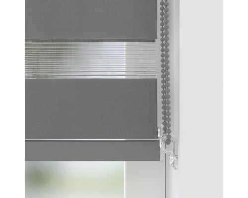 Rulou dublă gri cu lanț pentru decorarea ferestrelor