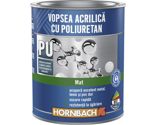 Lac acrilic cu poliuretan Hornbach mat RAL 7016 gri antracit 750 ml
