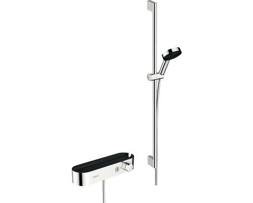 Set duș cu termostat hansgrohe Pulsify Select S 105 3jet Relaxation, bară duș 90 cm, crom