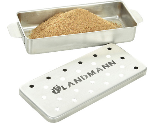 Cutie pentru afumat Landmann din oțel inoxidabil cu rumeguș pentru afumat