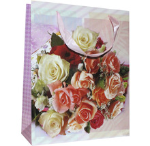 Sac de cadou cu motiv de trandafiri