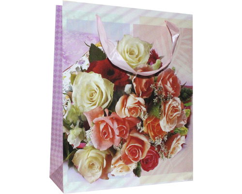 Sac de cadou cu motiv de trandafiri