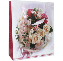 Sacosa de cadou cu motiv cu trandafiri