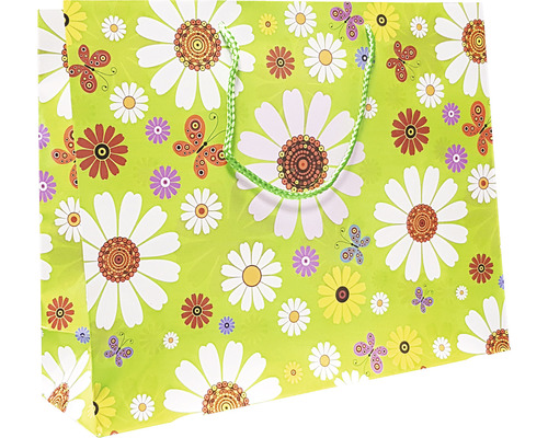 Sac de cadou cu model floral și fluturi