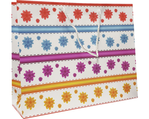 Sacou de cadou cu model floral și mânere