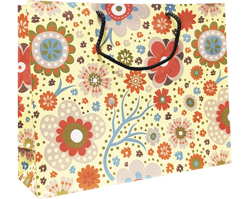 Sac de cumpărături cu model floral și mânere