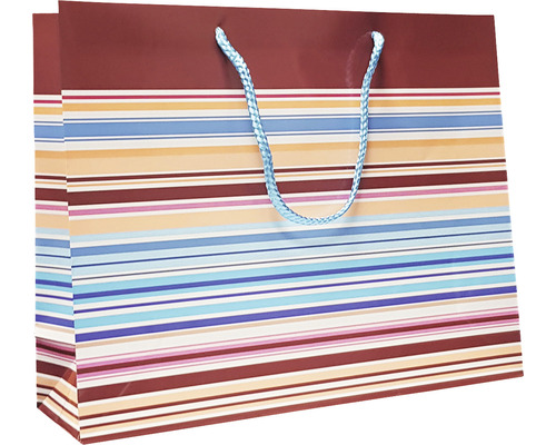 Sac de cumpărături cu model în dungi și mânere