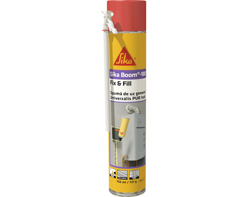 Spumă poliuretanică Sika Boom 180 Fix&Fill 750 ml manuală Spumă poliuretanică Sika Boom 180 Fix & Fill în cutie