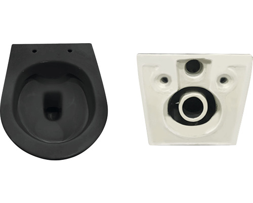 WC suspendat din ceramică, vedere frontală și spate