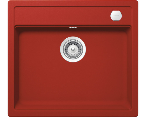 Chiuvetă bucătărie cristadur cu o cuvă Schock Mono N-100 57x51 cm, fără picurător, roșu