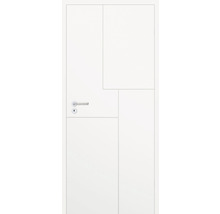 Ușă interioară albă cu design orizontal și vertical