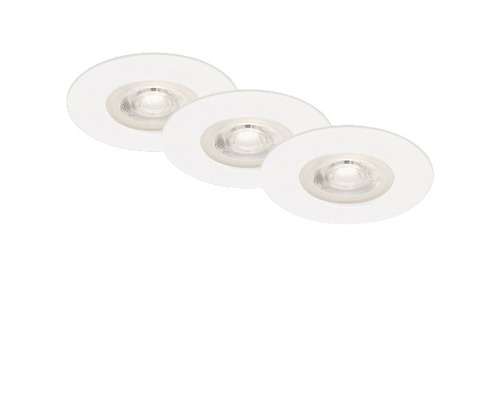 Spoturi LED încastrate Kulana 5W 460 lumeni, 3000K, Ø90 mm, alb, pachet 3 bucăți