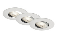 Set de trei spoturi încastrate rotunde din metal