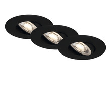 Spot LED încastrat Nova Move 5W Ø90 mm, negru, pachet 3 bucăți