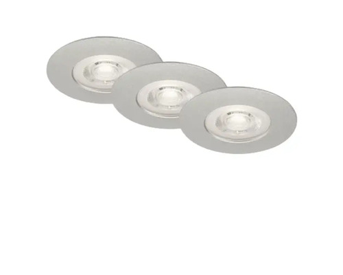 Spoturi LED încastrate Kulana 5W 460 lumeni IP44, 3000K variabile, Ø90 mm, crom mat, pachet 3 bucăți